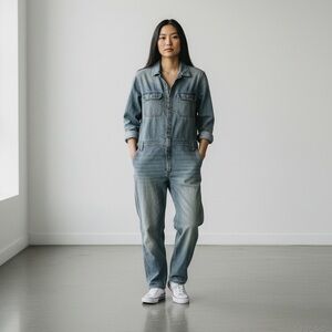 Lucky Brand Women's Classic Blue Denim Overalls